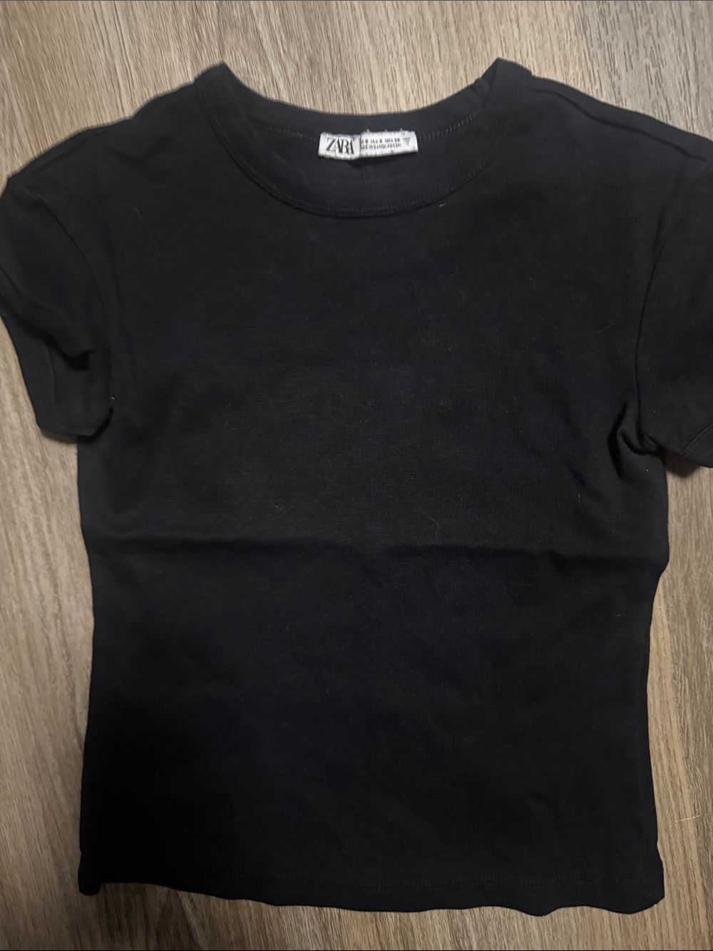 Zara Black Short Sleeve Crewneck Tee